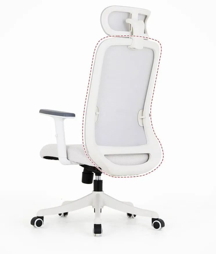 Cadeira de escritório de malha ergonômica com encosto alto e encosto de cabeça ajustável em 3D de design exclusivo